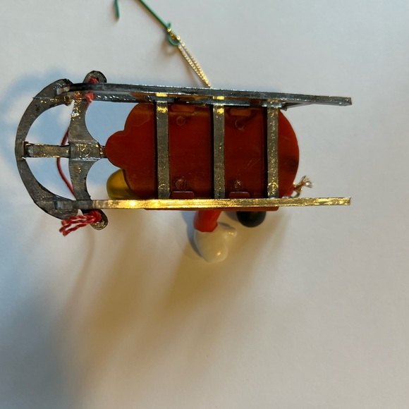 Mickey Mouse Ornament on sled. - Picture 5 of 8